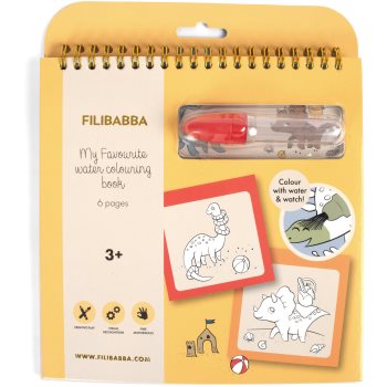 FILIBABBA My Favourite Water Colouring Book Dinos desene de colorat - imagine 2